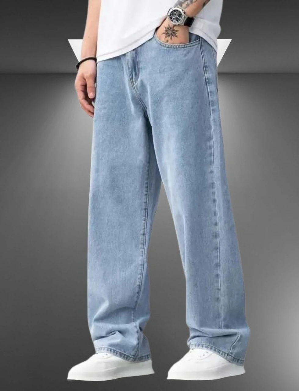 32-denimj-lb-baggy21-houseofcommon-original-imah4y7wtpmpadh7 Relaxed Baggy Denim Jeans - Image 1