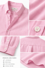 Rose Calm Linen Cotton Shirt for Men | Premium Casual Shirt | - Image 4