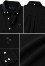 Black Plain Linen Cotton Shirt for Men | Premium Casual Shirt | - Image 4