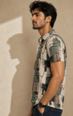 Men's Abstract Olive Printed Polo T-Shirt | Premium Cotton - Image 4