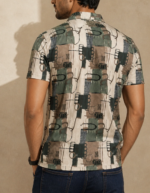 Men's Abstract Olive Printed Polo T-Shirt | Premium Cotton - Image 3