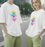 White Oversized Holi Couple T-Shirts | 280 GSM |