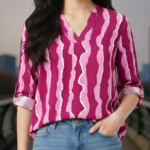 Purple And White Cute Shirt For Women