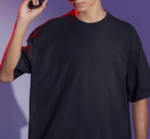 Divine Rebellion Black Oversized T-Shirt Men | 280 GSM Drop Shoulder Fit - Image 4