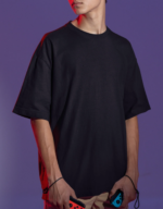 Divine Rebellion Black Oversized T-Shirt Men | 280 GSM Drop Shoulder Fit - Image 2
