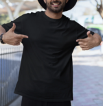 Wild Break Men Black Oversized T-Shirt Men | 280 GSM - Image 2
